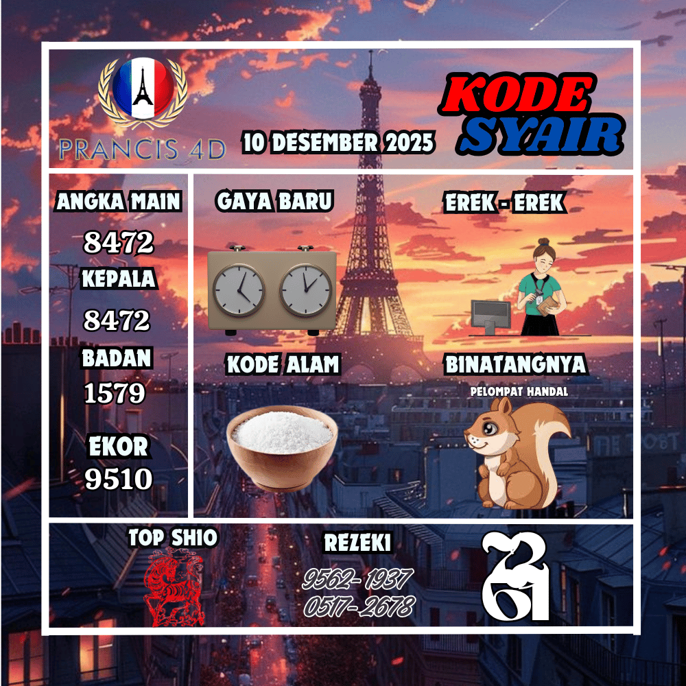 Kode Syair Prancis4D Pools - Desember Pools