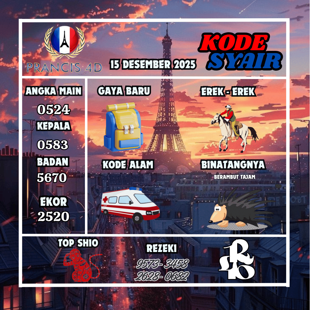 Kode Syair Prancis4D Pools - Desember Pools