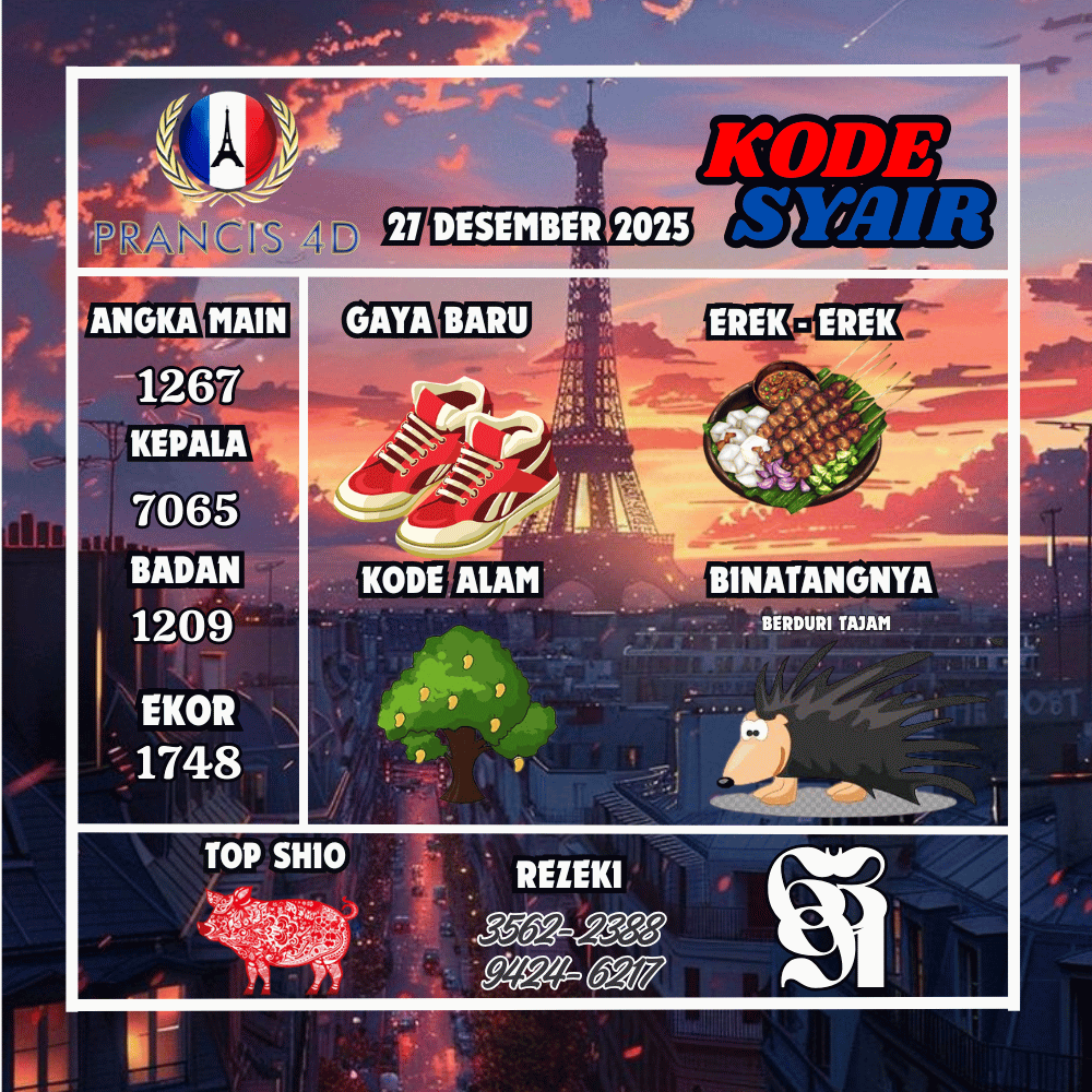 Kode Syair Prancis4D Pools - Desember Pools