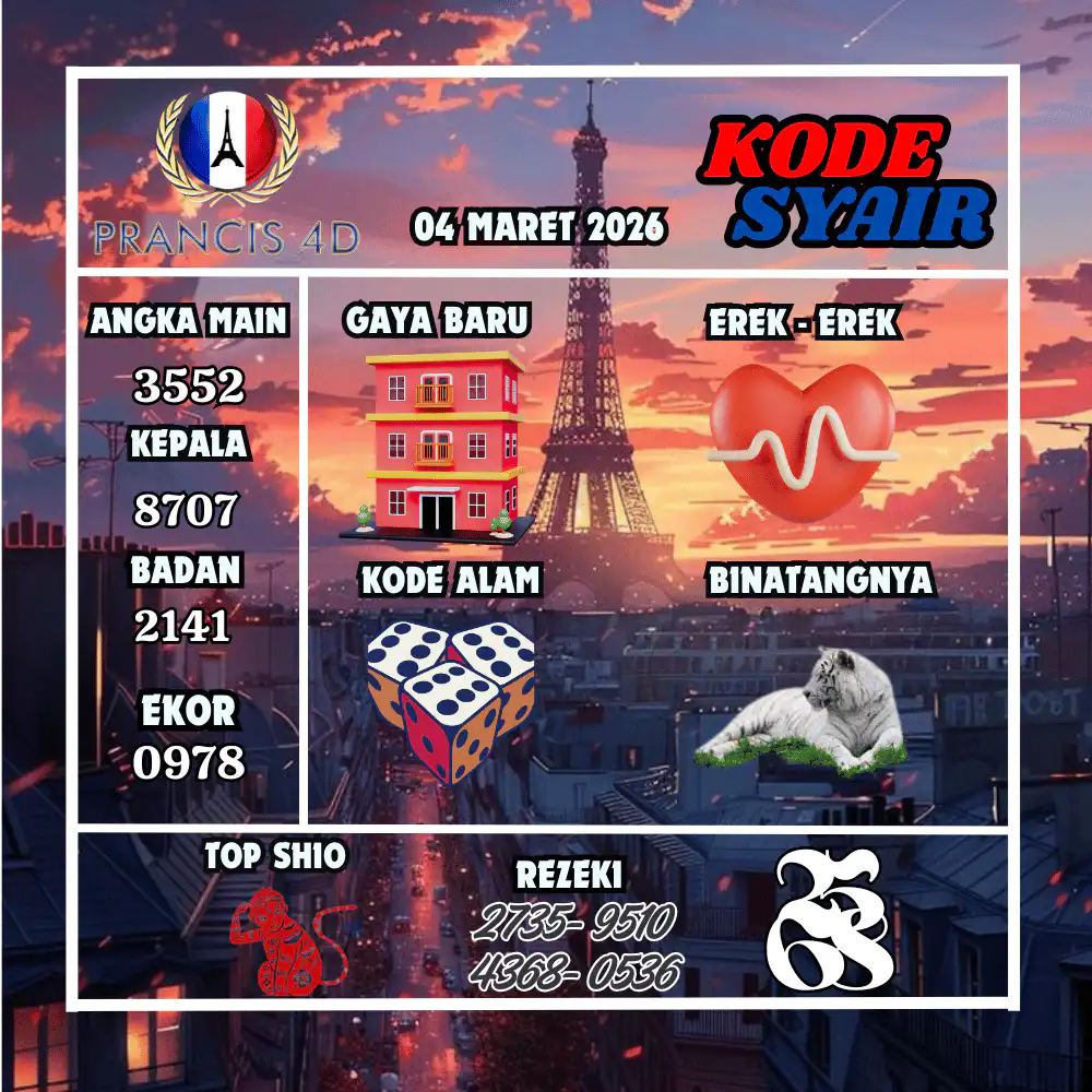 Kode Syair Prancis4D Pools Maret Pools