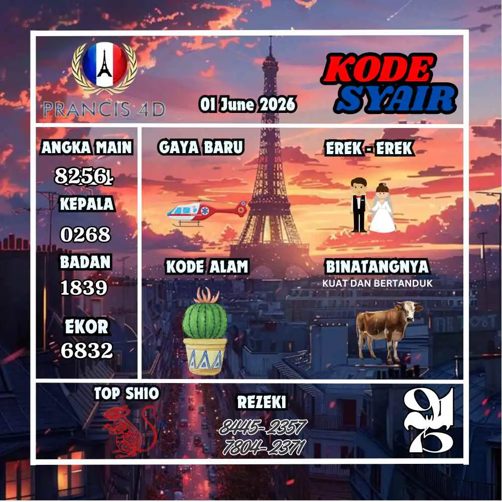 Kode Syair Prancis4D Pools Juni 2026