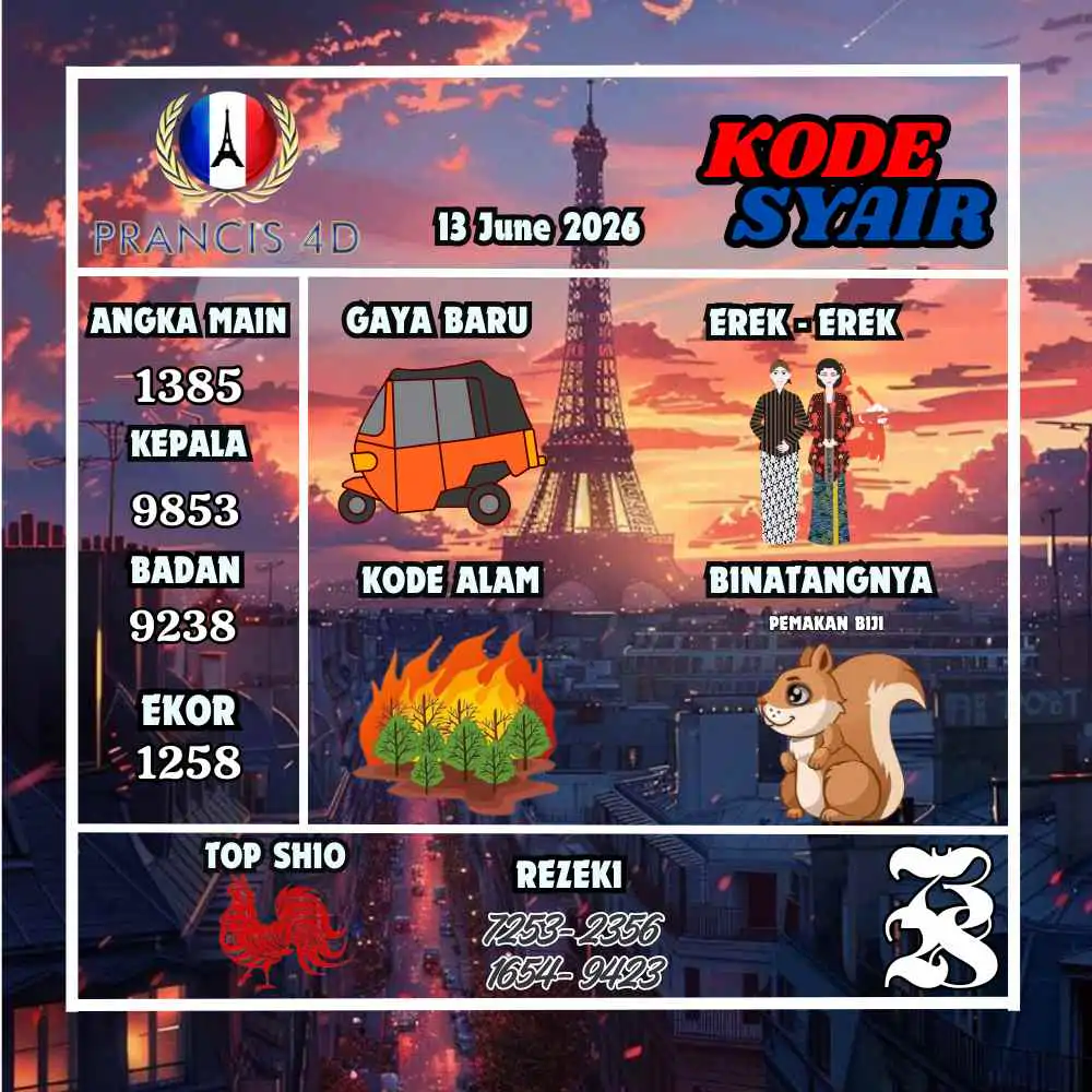 Kode Syair Prancis4D Pools Juni 2026