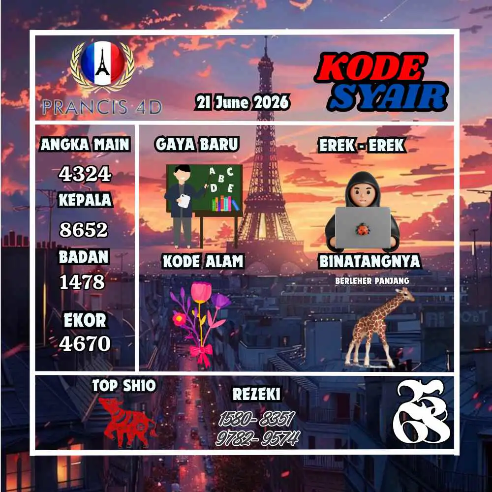 Kode Syair Prancis4D Pools Juni 2026