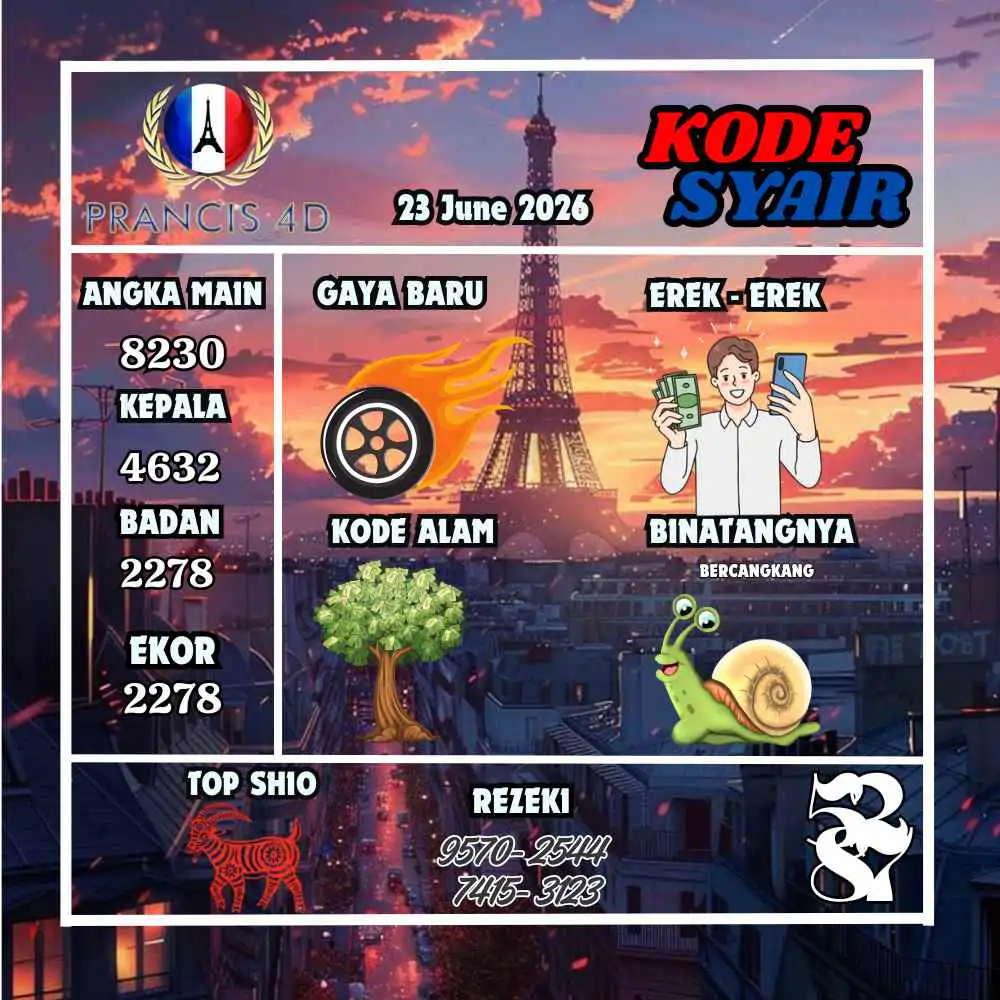 Kode Syair Prancis4D Pools Juni 2026