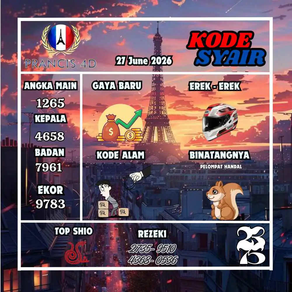 Kode Syair Prancis4D Pools Juni 2026