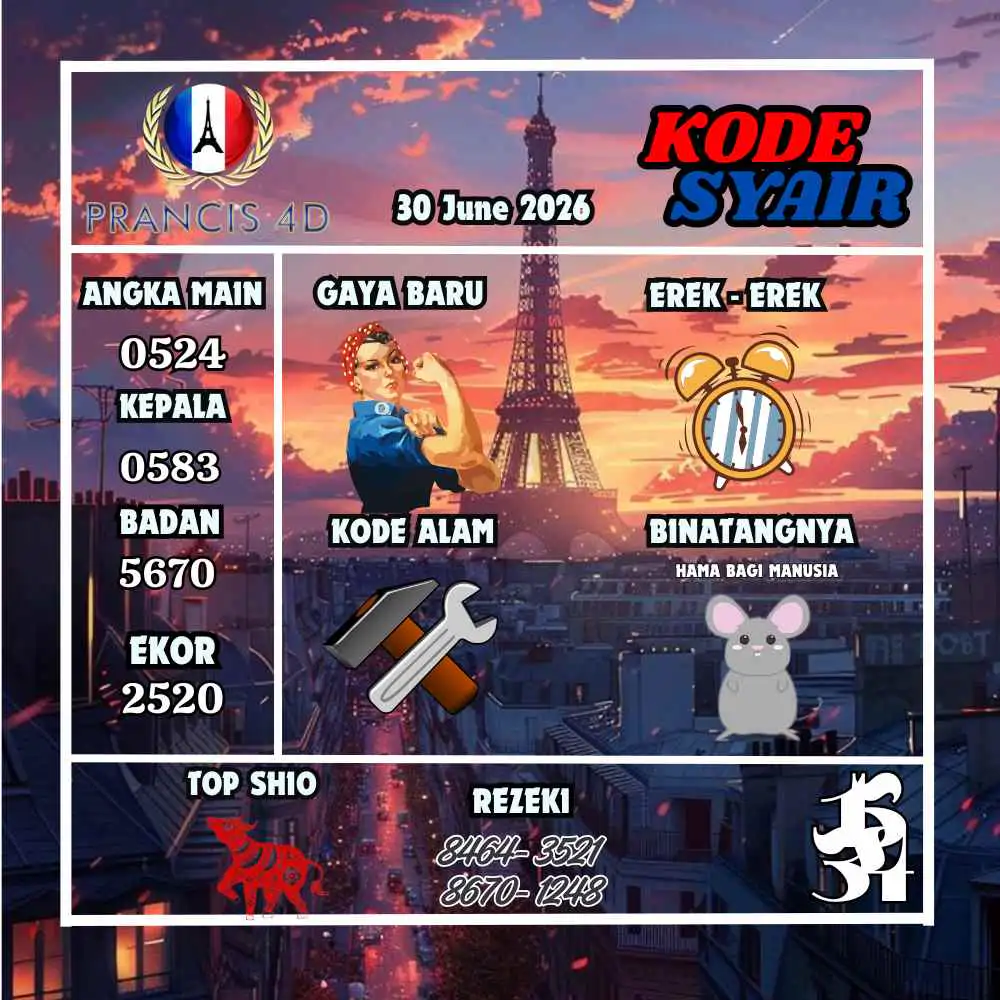 Kode Syair Prancis4D Pools Juni 2026