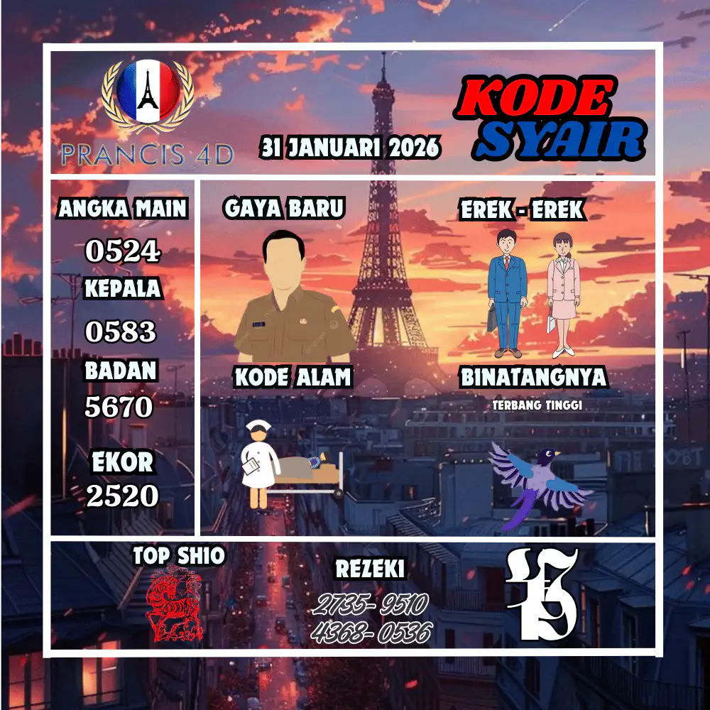 Kode Syair Prancis4D Pools januari Pools