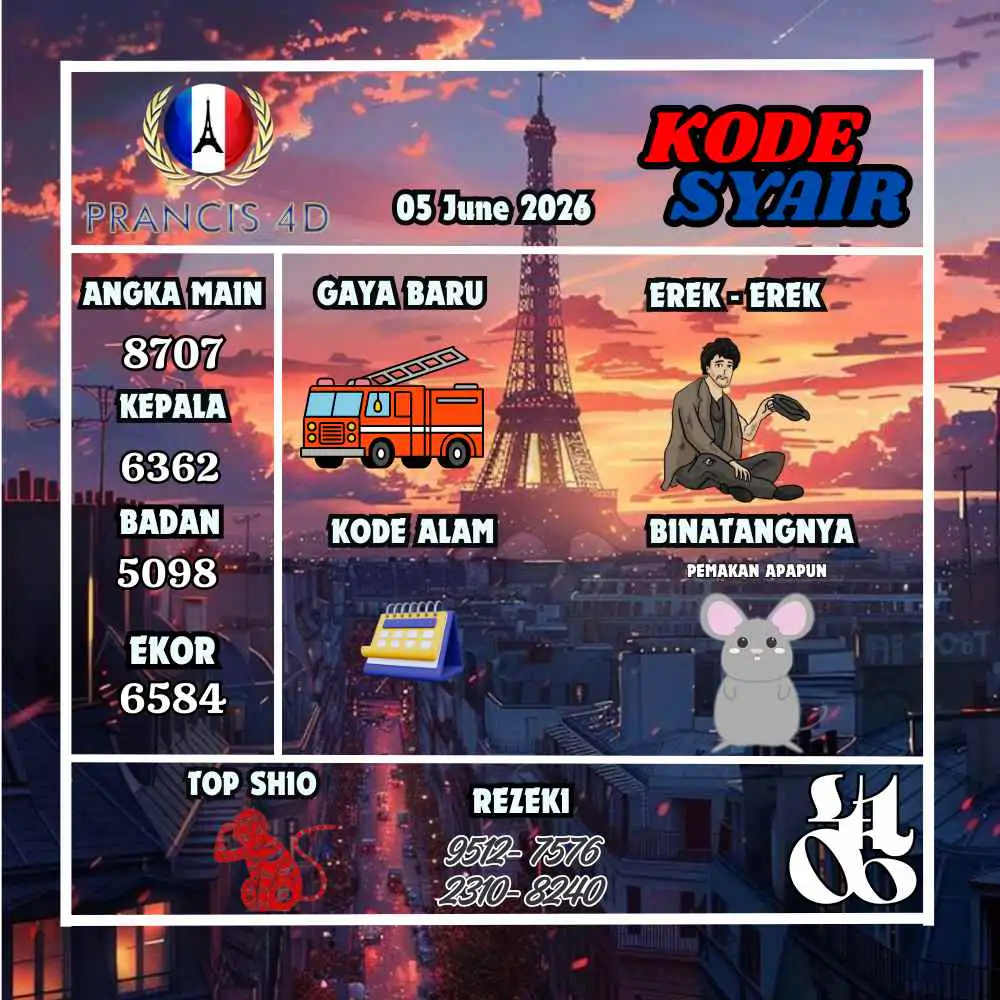 Kode Syair Prancis4D Pools Juni 2026