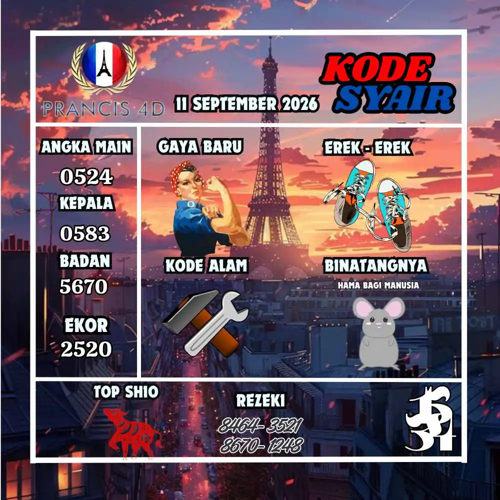 Kode Syair Prancis4D Pools September 2026
