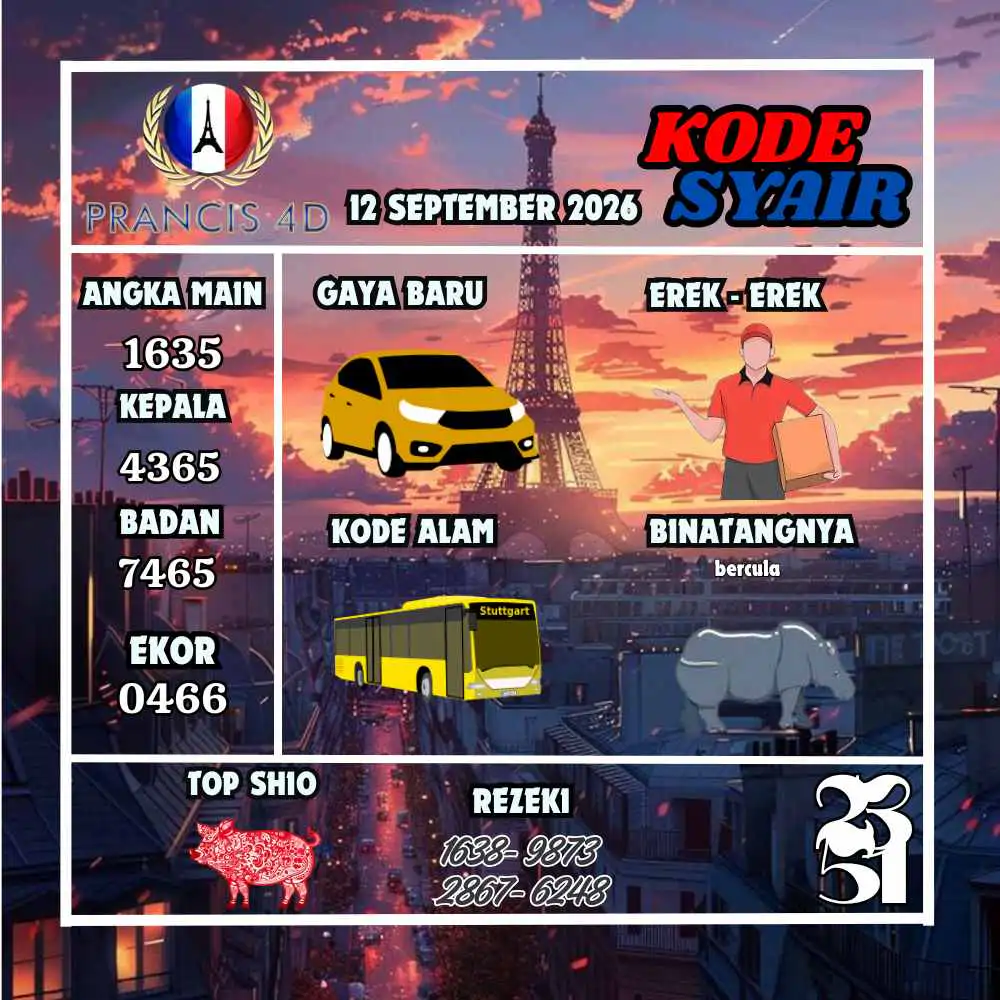 Kode Syair Prancis4D Pools September 2026
