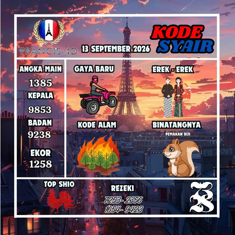 Kode Syair Prancis4D Pools September 2026
