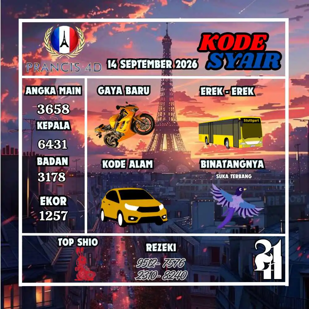 Kode Syair Prancis4D Pools September 2026
