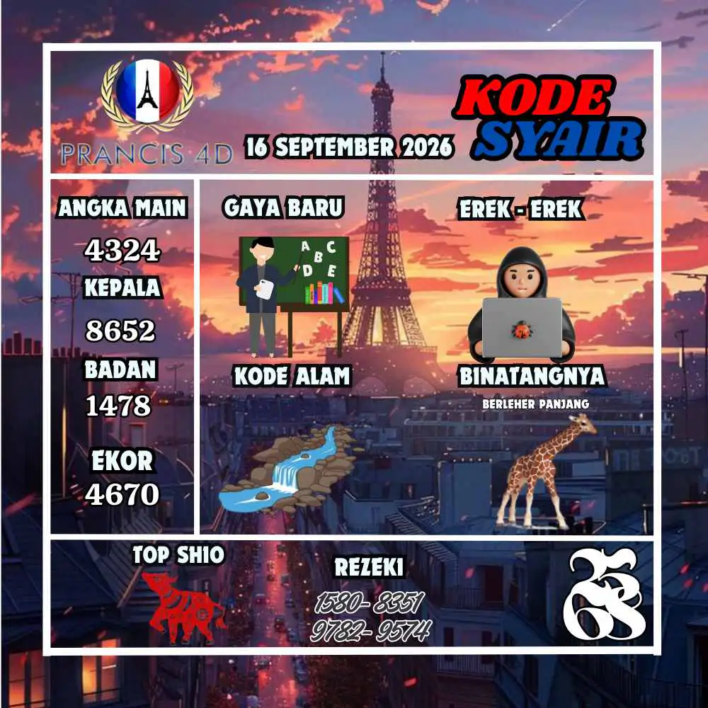 Kode Syair Prancis4D Pools September 2026
