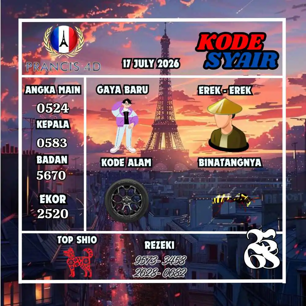 Kode Syair Prancis4D Pools Juli 2026
