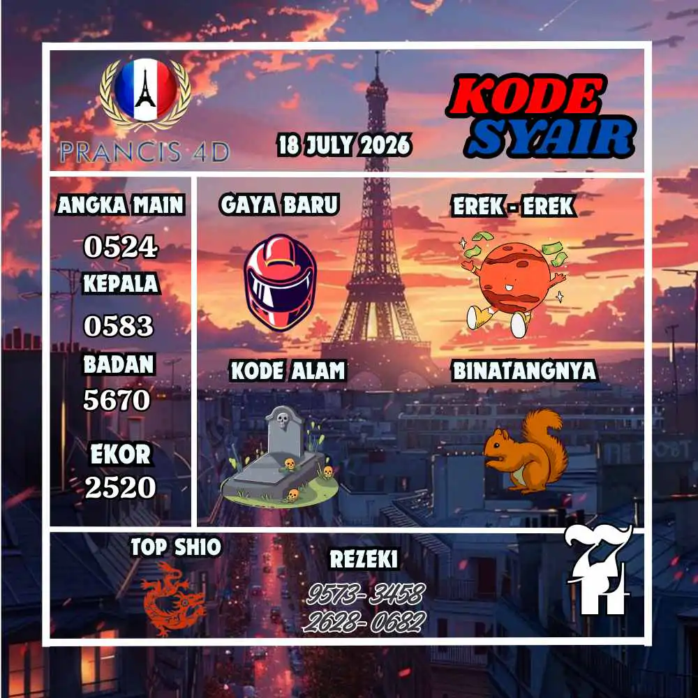 Kode Syair Prancis4D Pools Juli 2026
