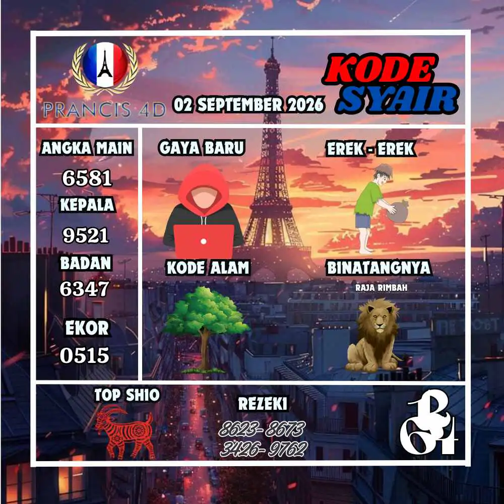 Kode Syair Prancis4D Pools September 2026
