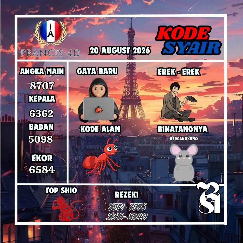 Kode Syair Prancis4D Pools Agustus 2026
