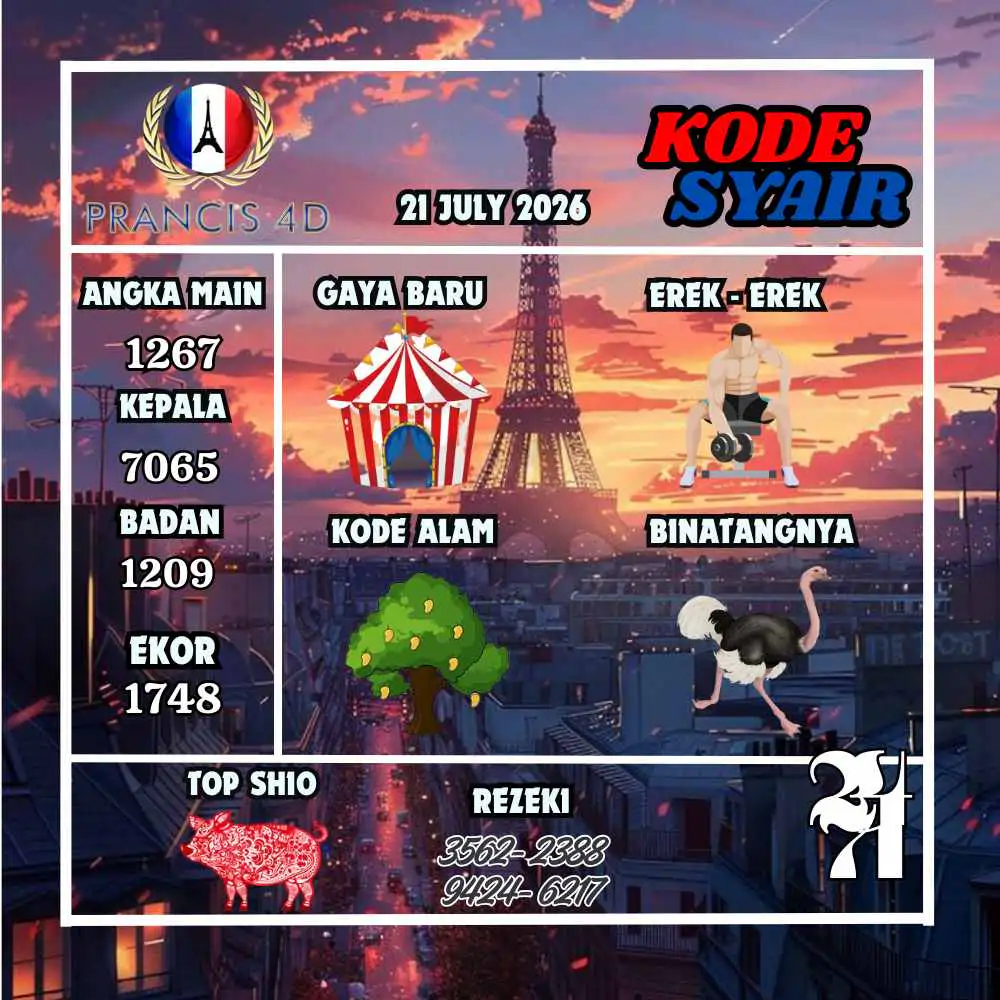 Kode Syair Prancis4D Pools Juli 2026
