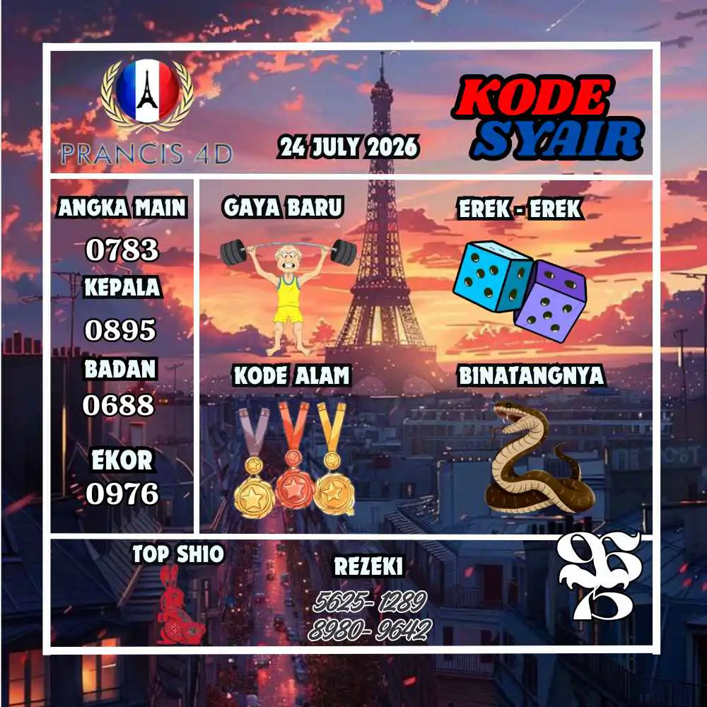 Kode Syair Prancis4D Pools Juli 2026
