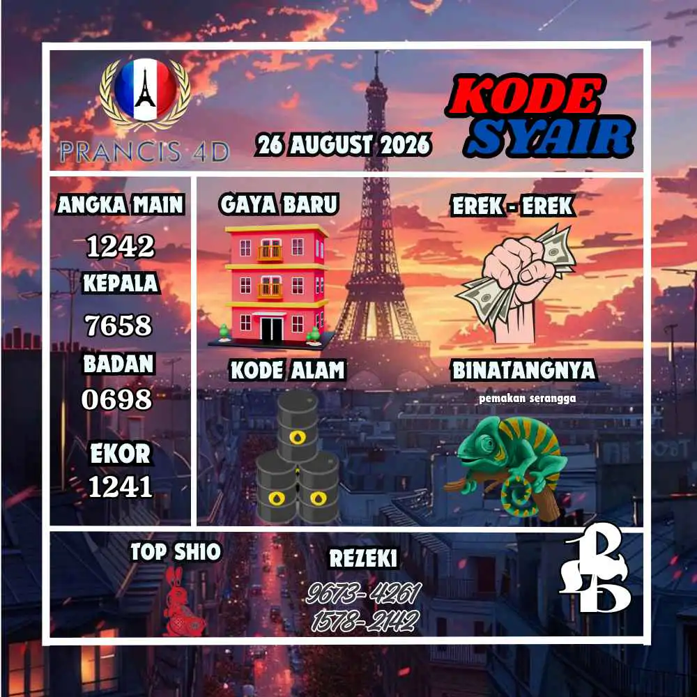Kode Syair Prancis4D Pools Agustus 2026
