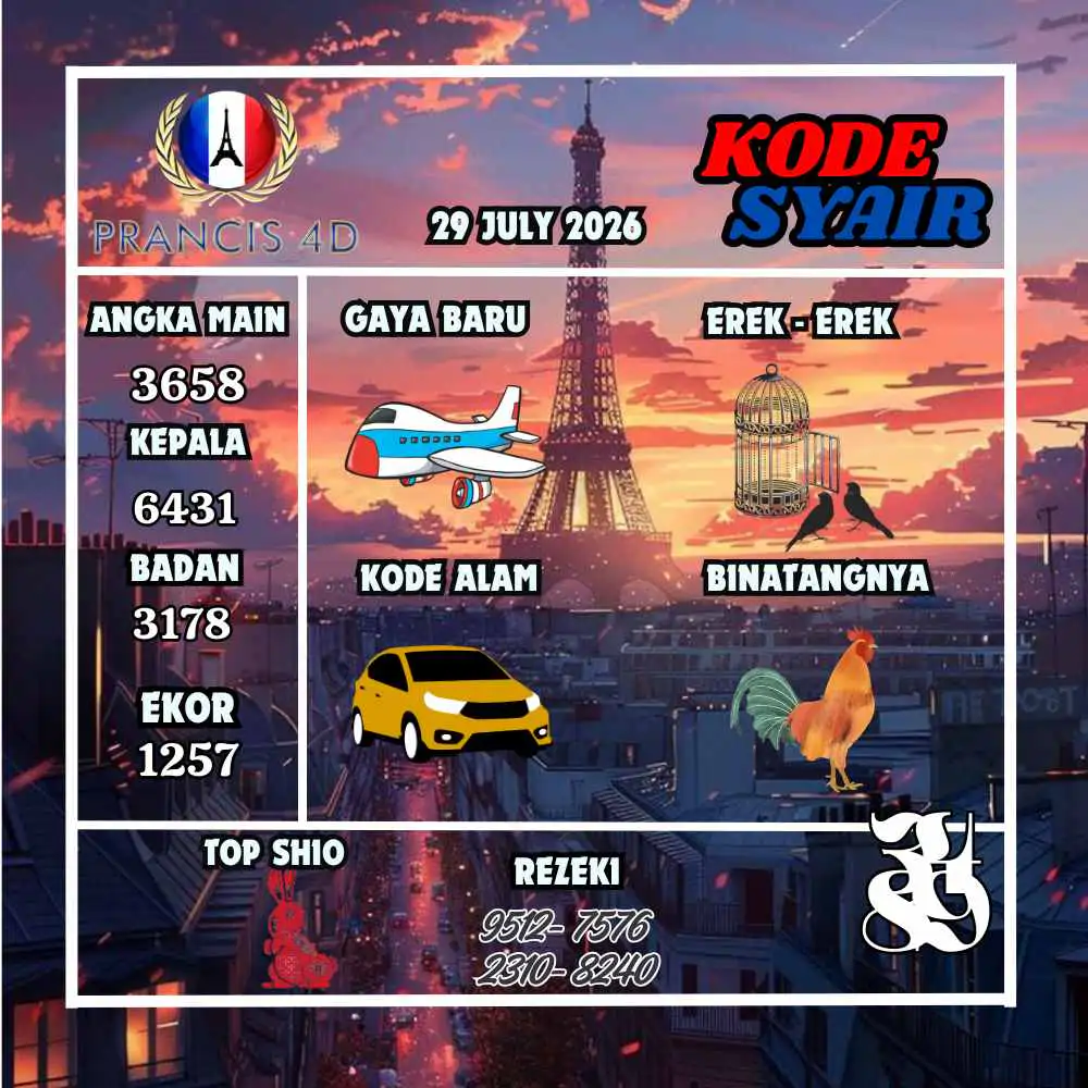 Kode Syair Prancis4D Pools Juli 2026