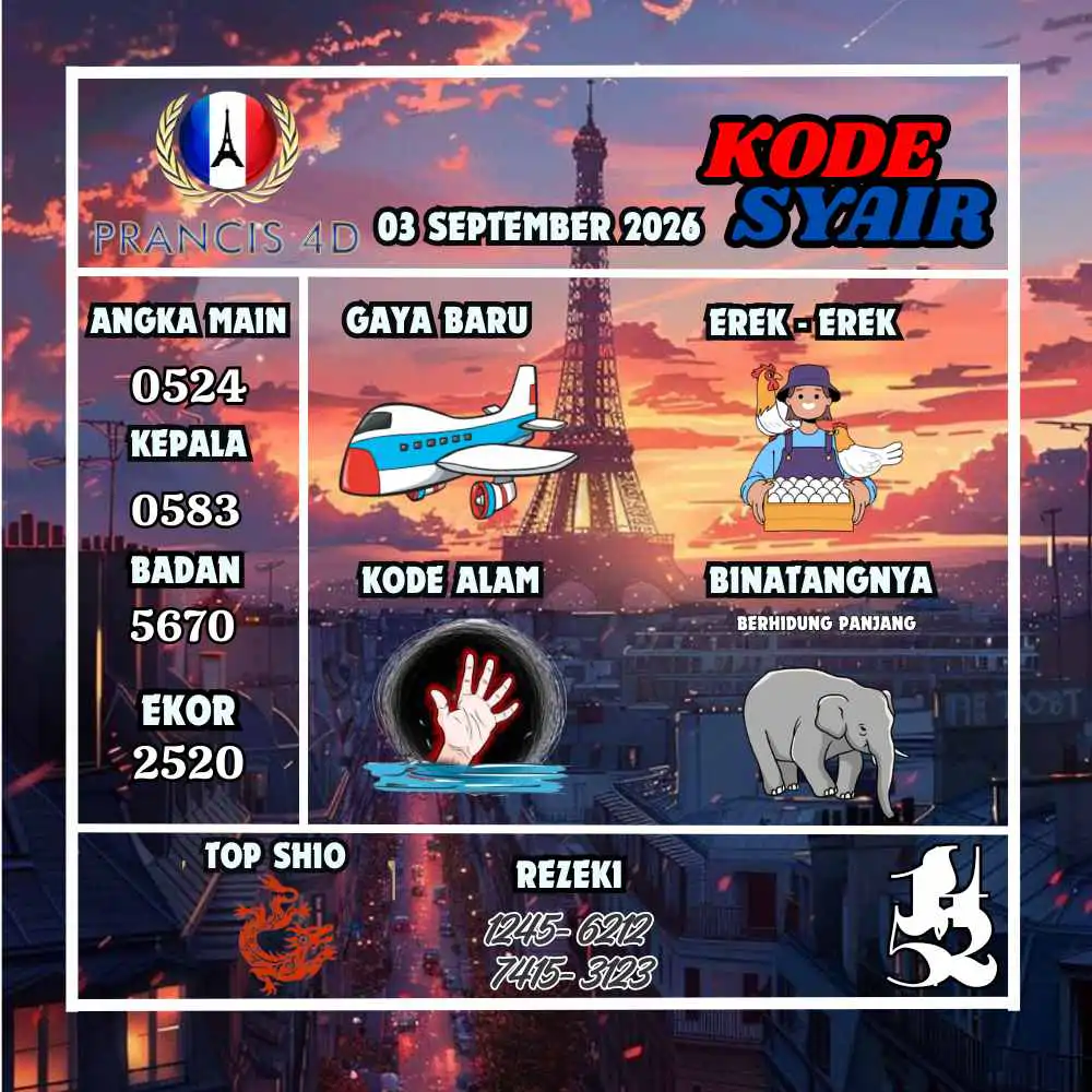 Kode Syair Prancis4D Pools September 2026
