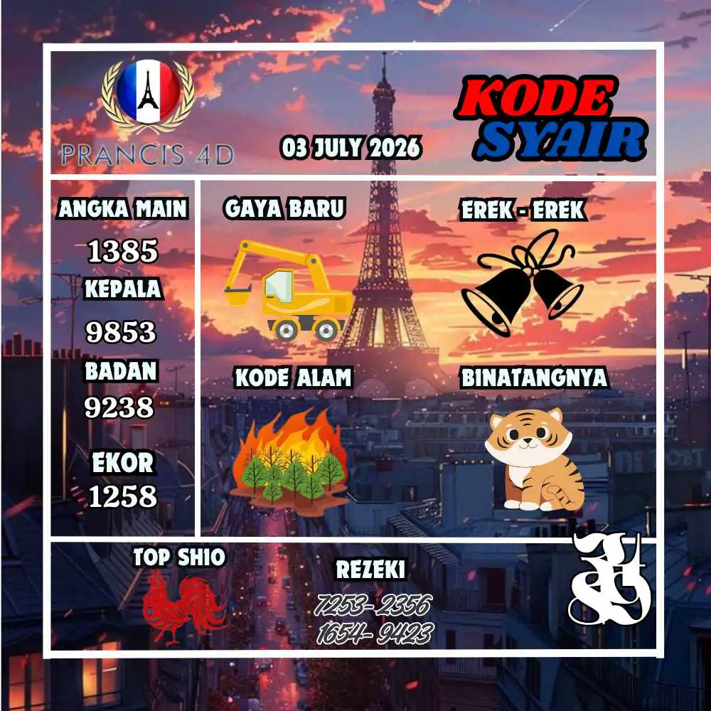 Kode Syair Prancis4D Pools Juli 2026
