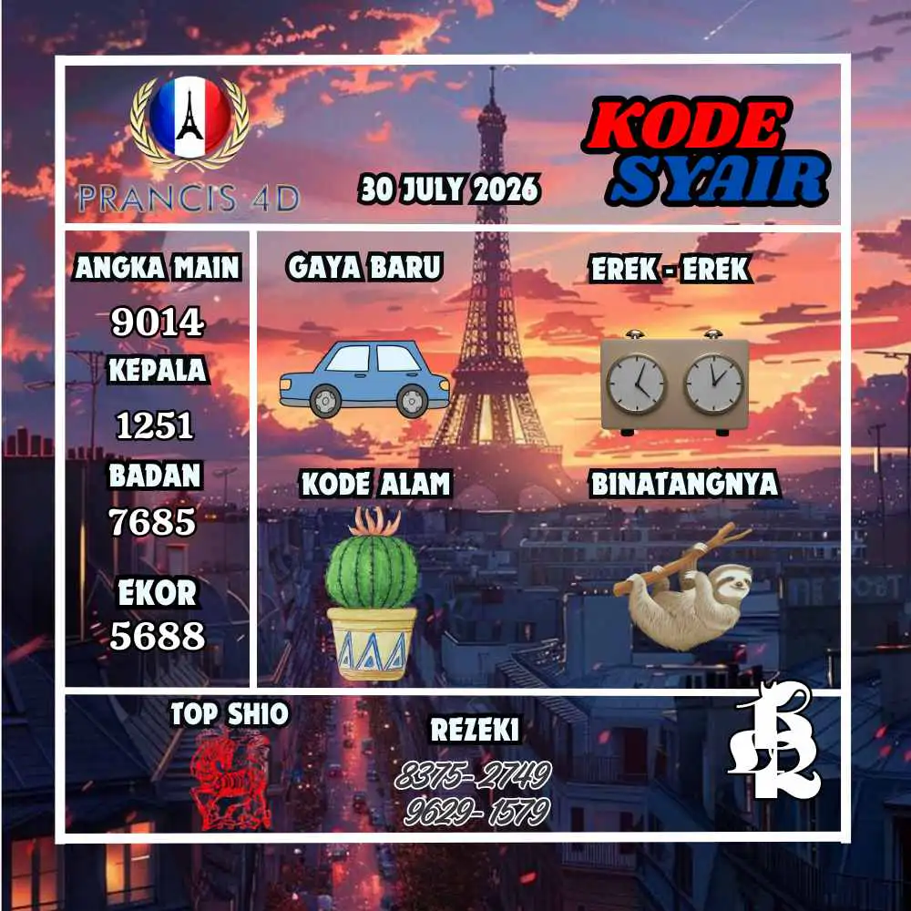 Kode Syair Prancis4D Pools Juli 2026
