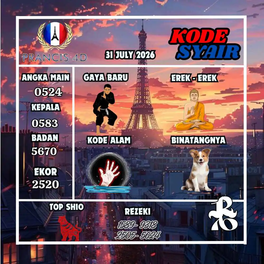 Kode Syair Prancis4D Pools Juli 2026