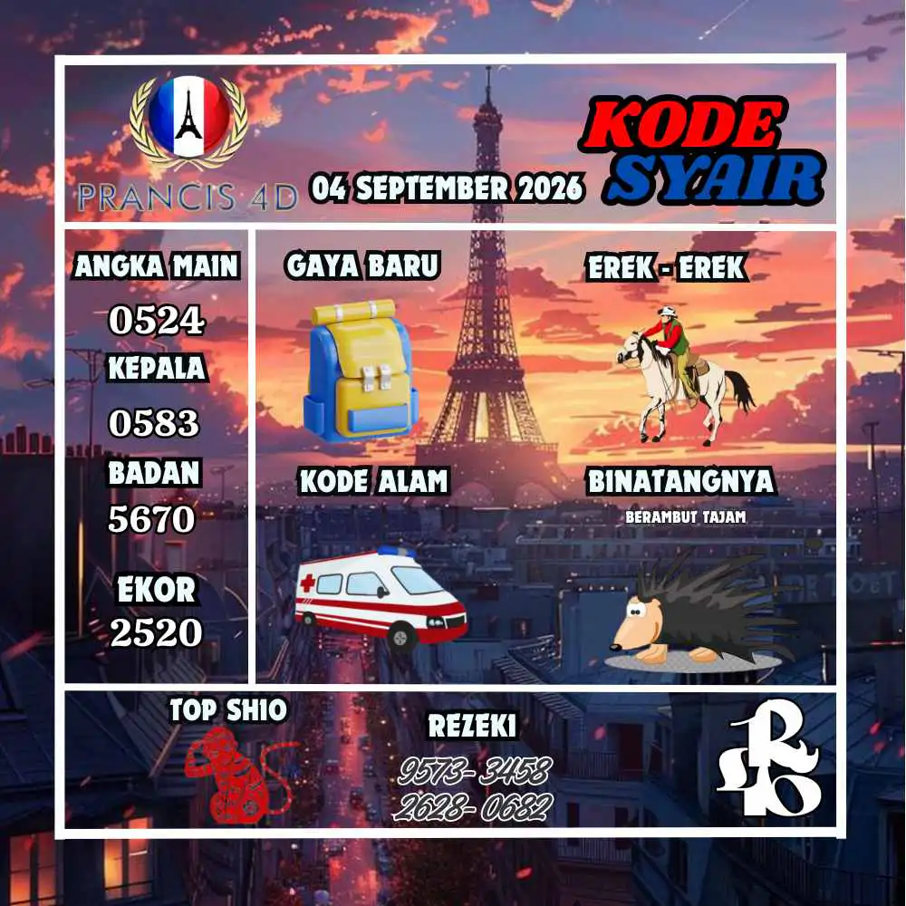 Kode Syair Prancis4D Pools September 2026
