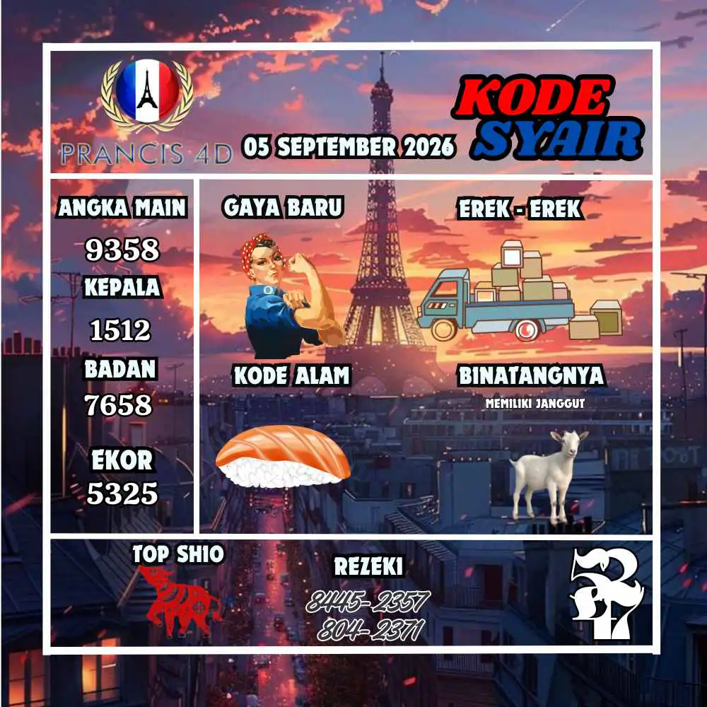 Kode Syair Prancis4D Pools September 2026
