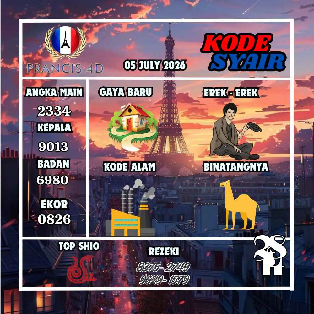 Kode Syair Prancis4D Pools Juli 2026