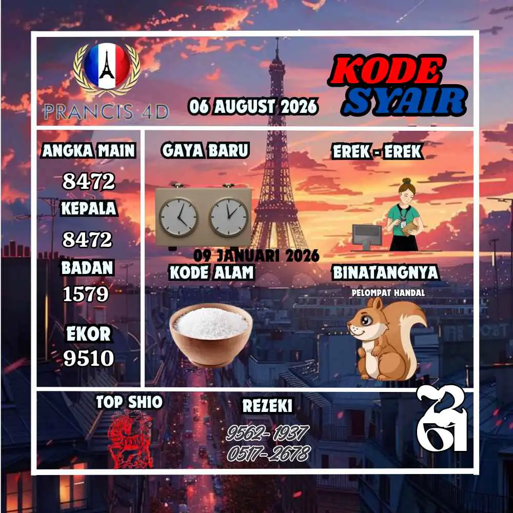 Kode Syair Prancis4D Pools Agustus 2026