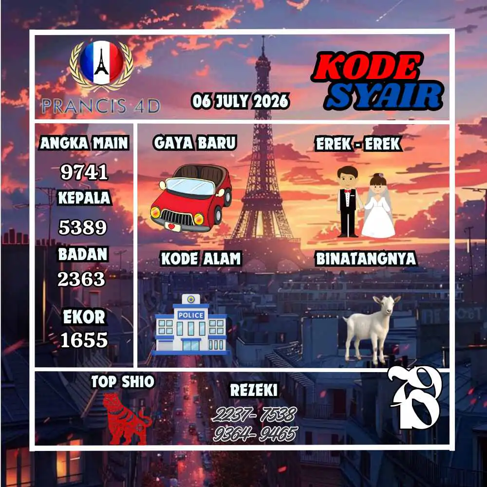 Kode Syair Prancis4D Pools Juli 2026