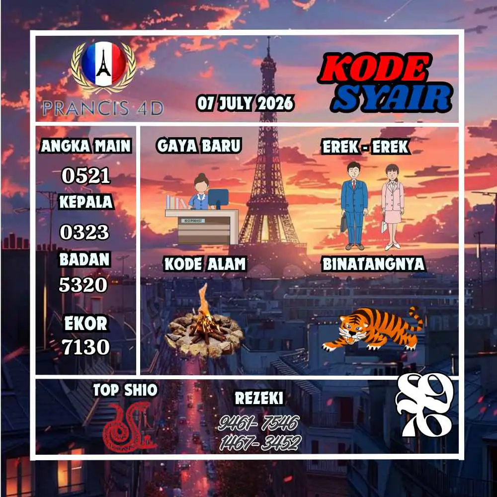 Kode Syair Prancis4D Pools Juli 2026