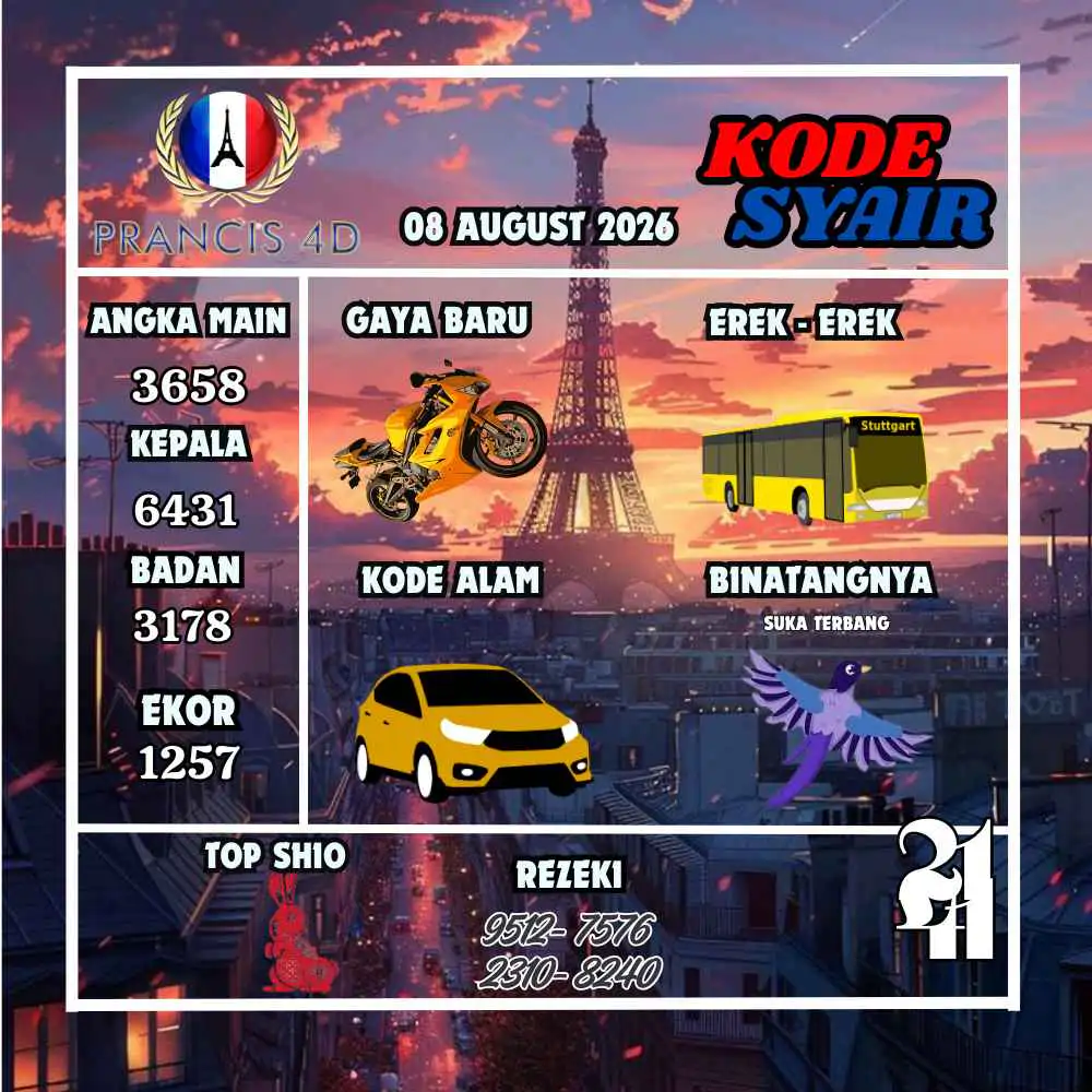 Kode Syair Prancis4D Pools Agustus 2026