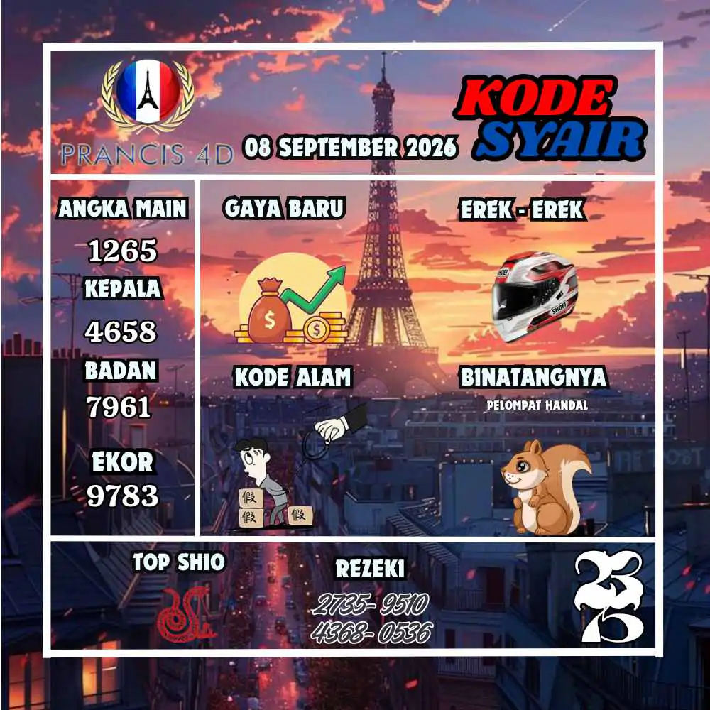 Kode Syair Prancis4D Pools September 2026
