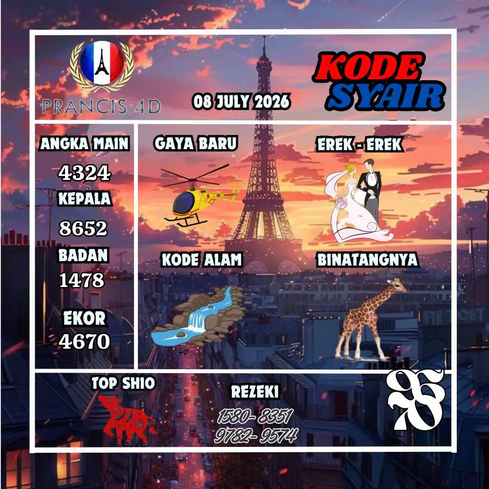 Kode Syair Prancis4D Pools Juli 2026