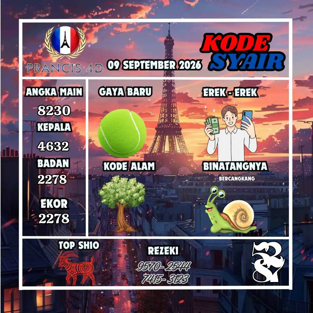 Kode Syair Prancis4D Pools September 2026
