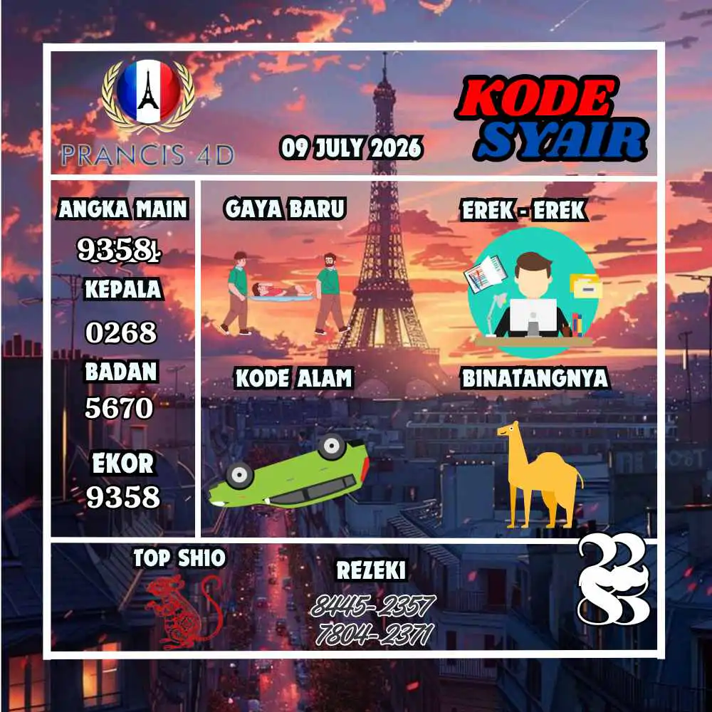 Kode Syair Prancis4D Pools Juli 2026